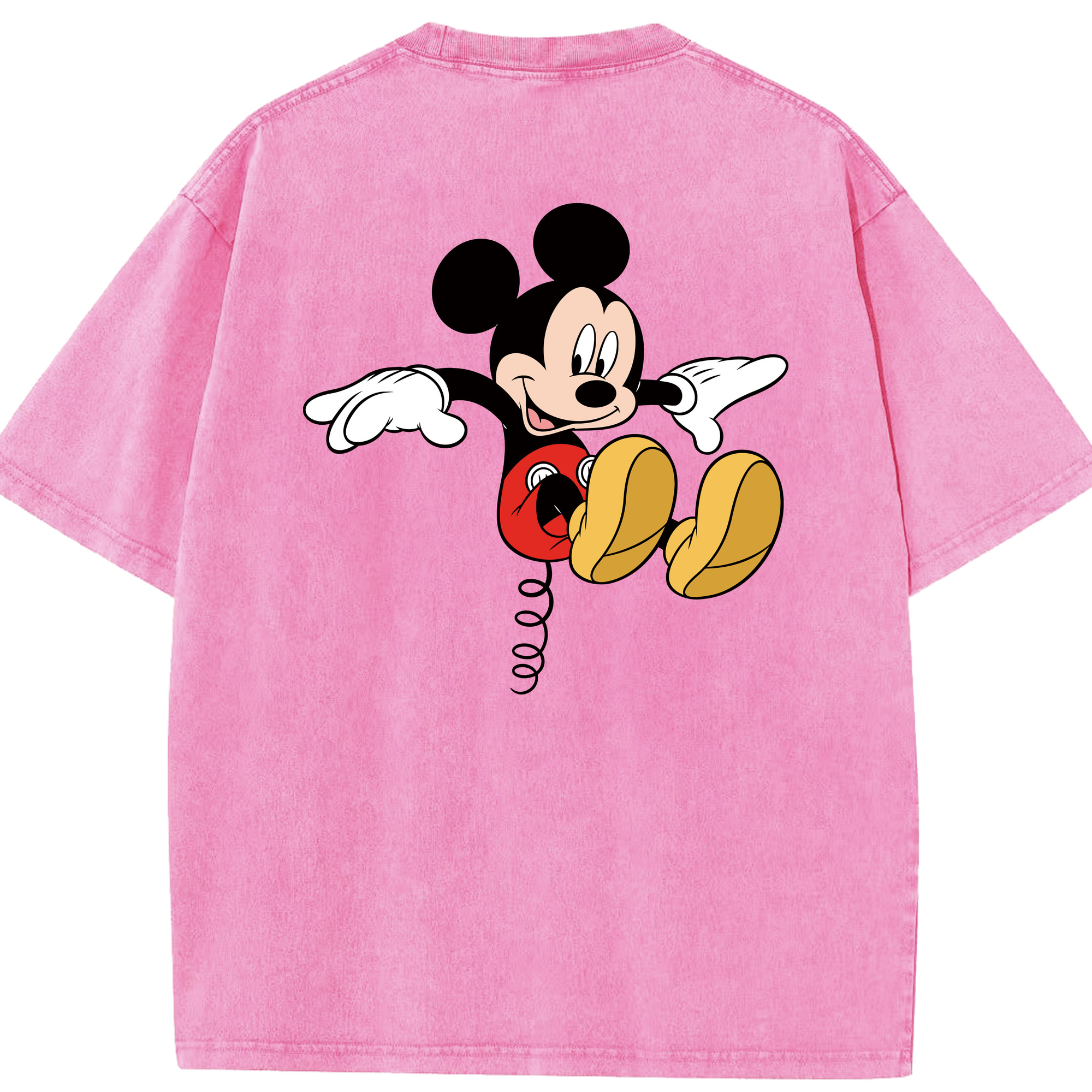 （画像用） ミッキーマウス Mickey Mouse 綿100% ヴィンテージ風 半袖Tシャツ（背面プリント）